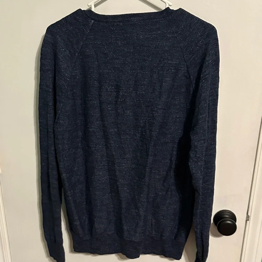 0245 J. Crew Dark Blue Long Sleeve Henley sweater size small men’s‎